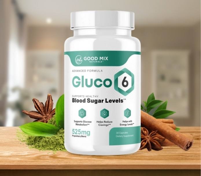 Gluco6 bottle with ingredients